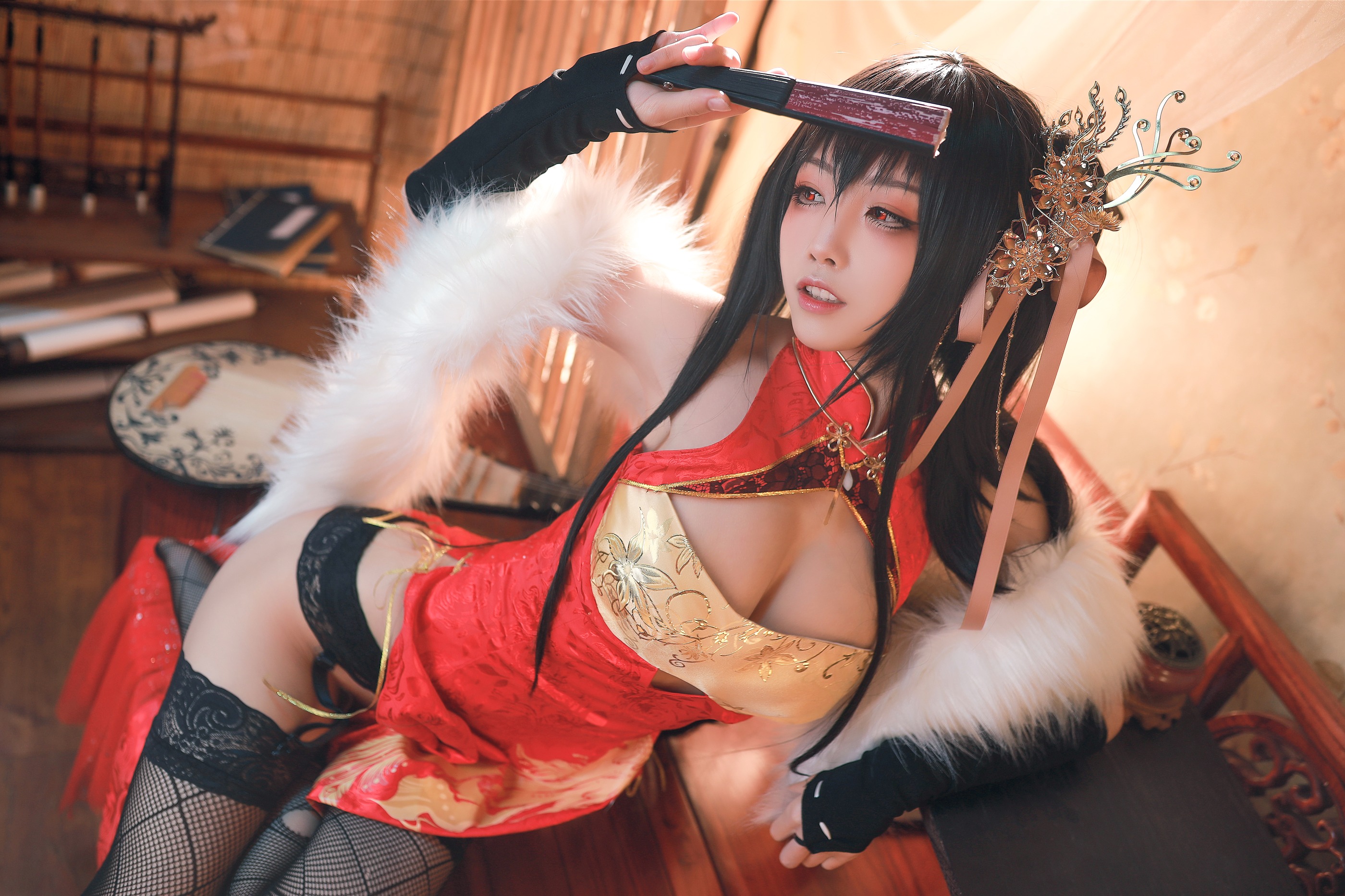 图片[1]-水淼Aqua – NO.029 大凤新春旗袍 [40P]-XikXak
